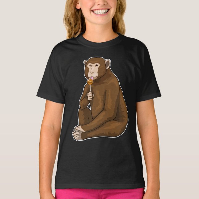 Monkey Lollipop Sweets T Shirt (Framsida)