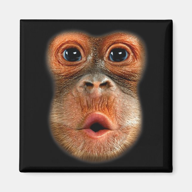 Monkey Mage Roligt Meme Coolt Viralt Video  Magnet (Framsidan)