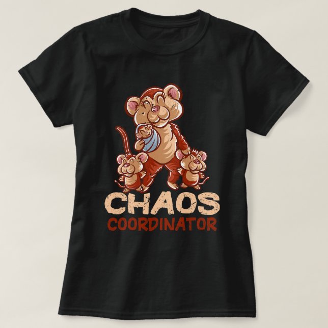 Monkey Mamma Chaos Coordinator Mamma Chimpanzee Mo T Shirt (Design framsida)