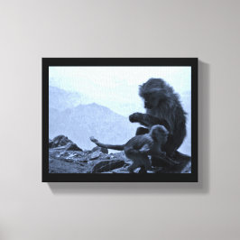 Monkey Mamma och Baby Canvastryck