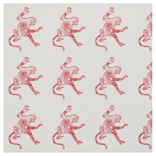 Monkey Mandala Fabric Tyg (Provkarta)