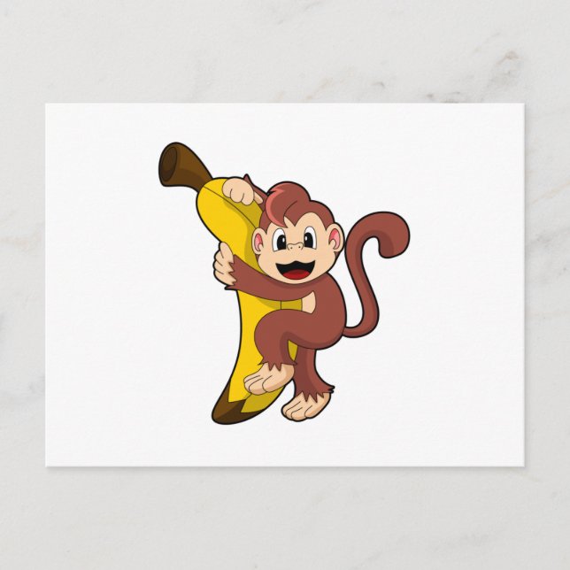 Monkey med banan (1).PNG Vykort (Framsida)