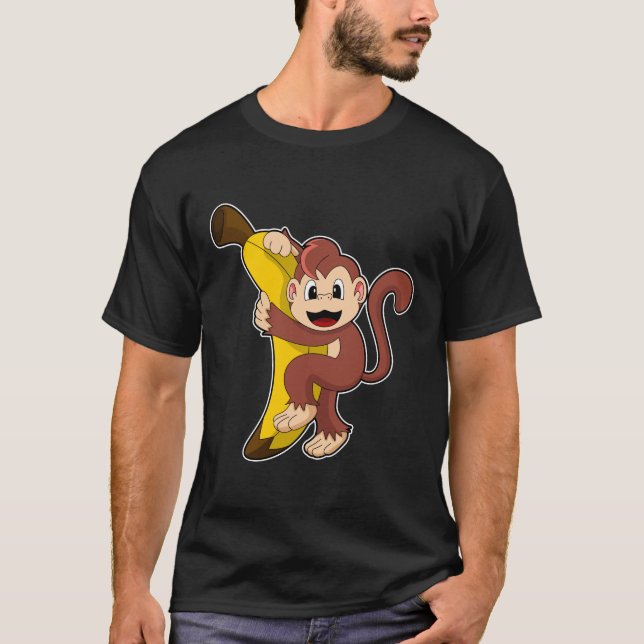 Monkey med Banana (1).PNG T Shirt (Framsida)