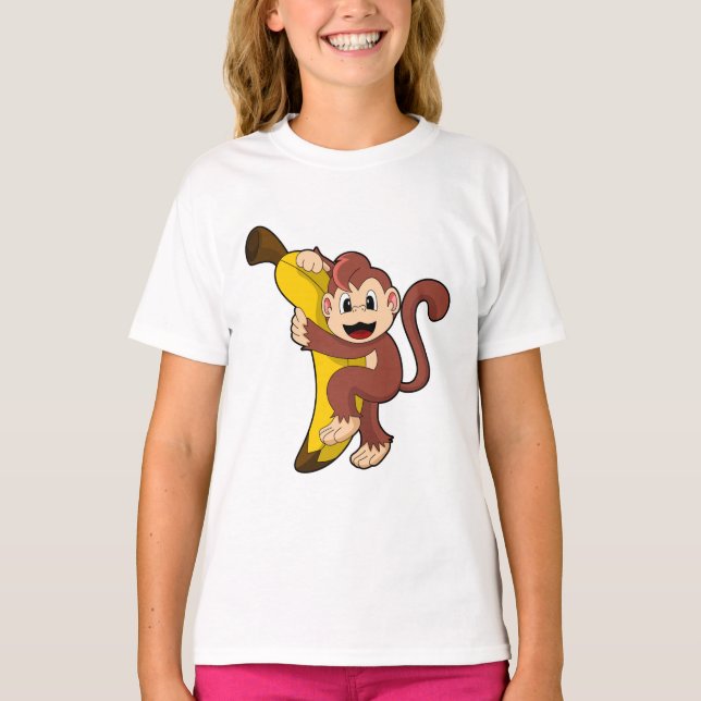 Monkey med Banana (1).PNG T Shirt (Framsida)