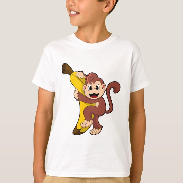 Monkey med Banana (1).PNG T Shirt (Framsida)