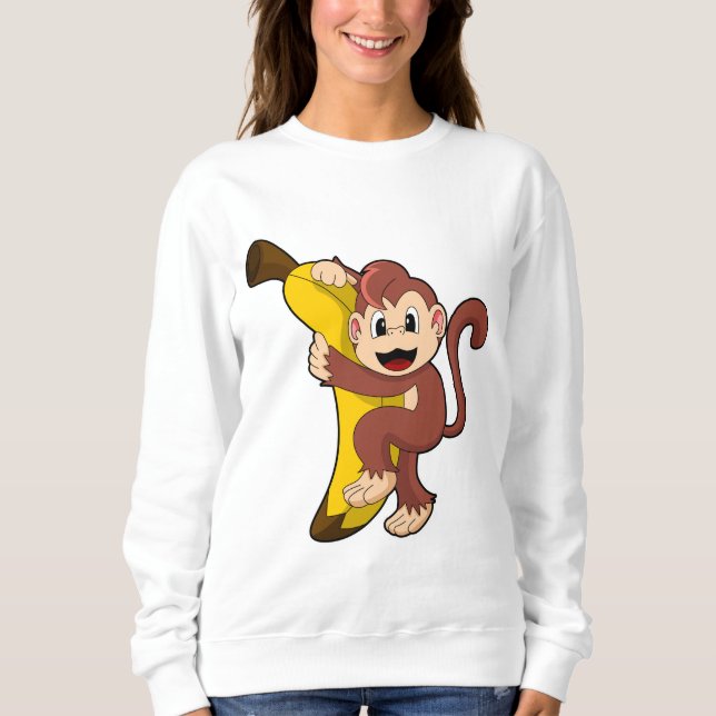 Monkey med Banana (1).PNG T Shirt (Framsida)