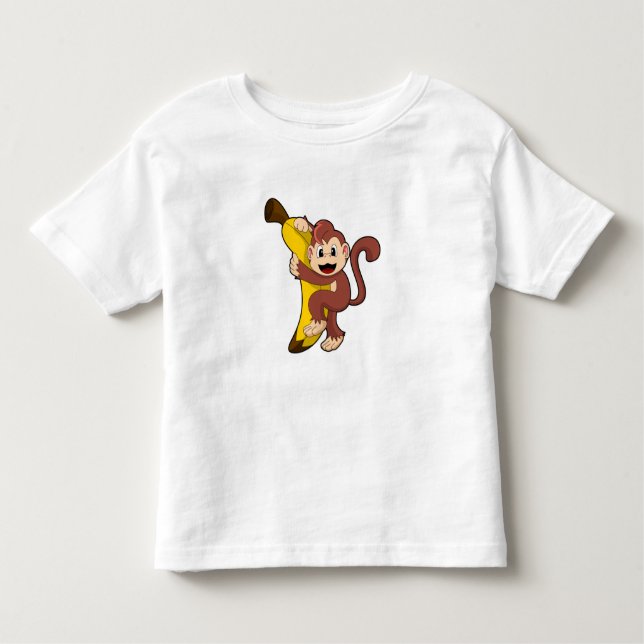 Monkey med Banana (1).PNG T Shirt (Framsida)