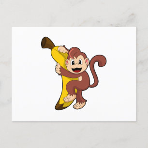 Monkey med Banana (1).PNG Vykort