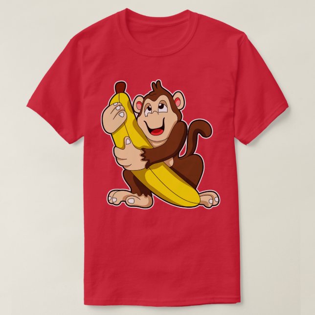 Monkey med Banana 5 T Shirt (Design framsida)