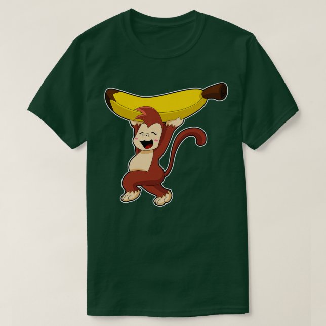 Monkey med Banana 9 T Shirt (Design framsida)
