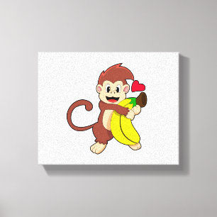 Monkey med Banana Canvastryck
