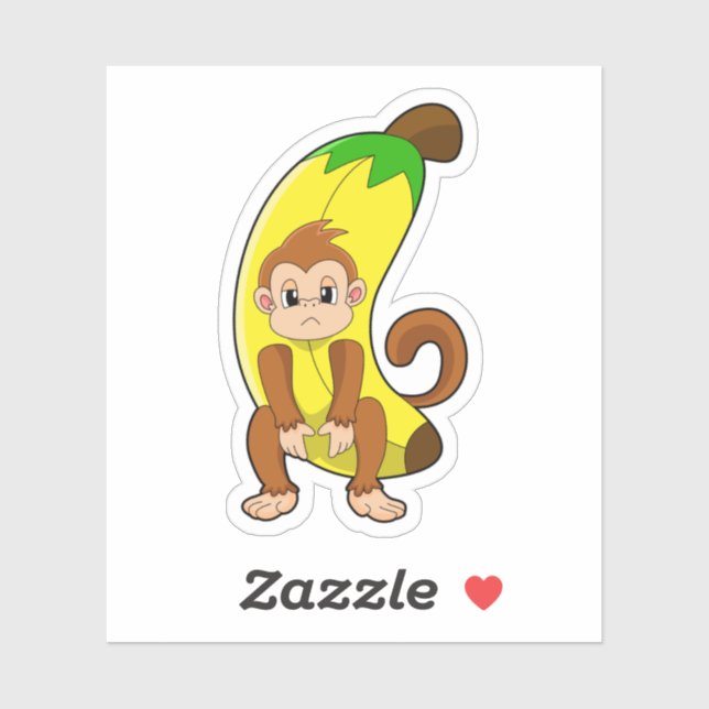 Monkey med Banana Klistermärken (Ark)