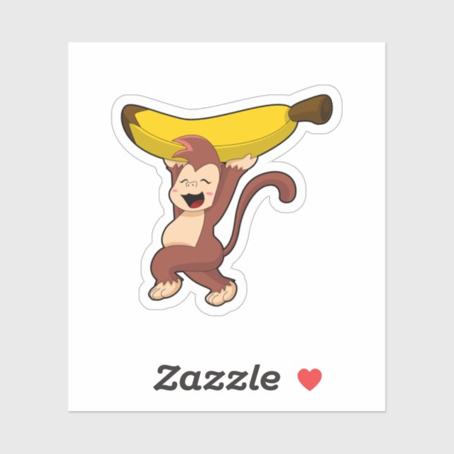 Monkey med Banana Klistermärken (Ark)