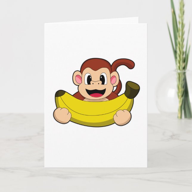 Monkey med Banana Kort (Framsida)