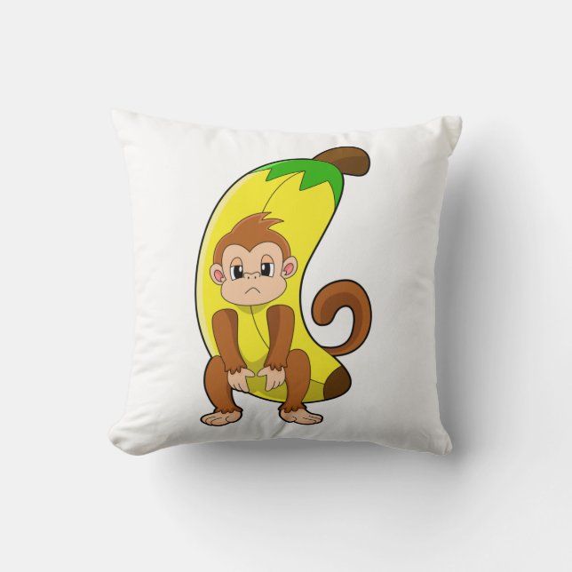 Monkey med Banana Kudde (Framsida)