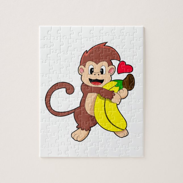 Monkey med Banana Pussel (Vertikal)