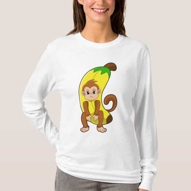 Monkey med Banana T Shirt (Framsida)
