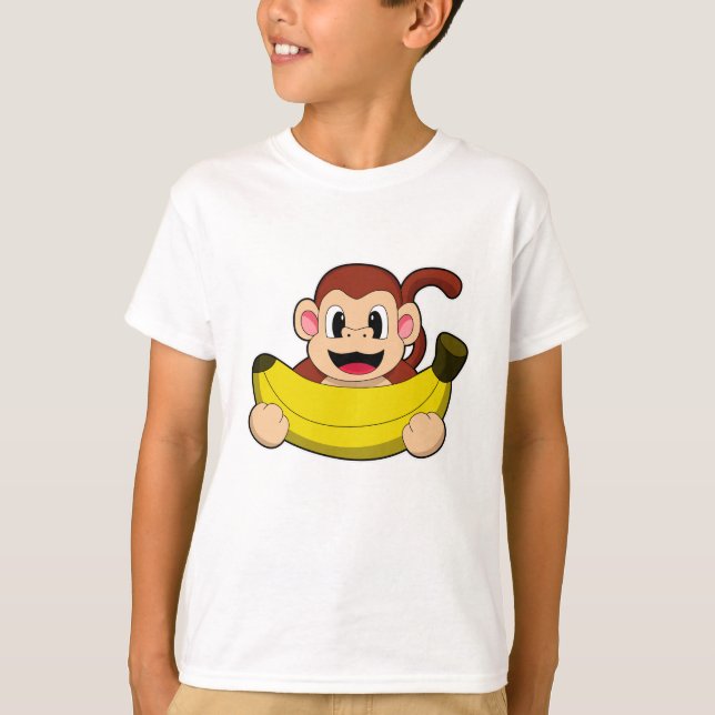 Monkey med Banana T Shirt (Framsida)