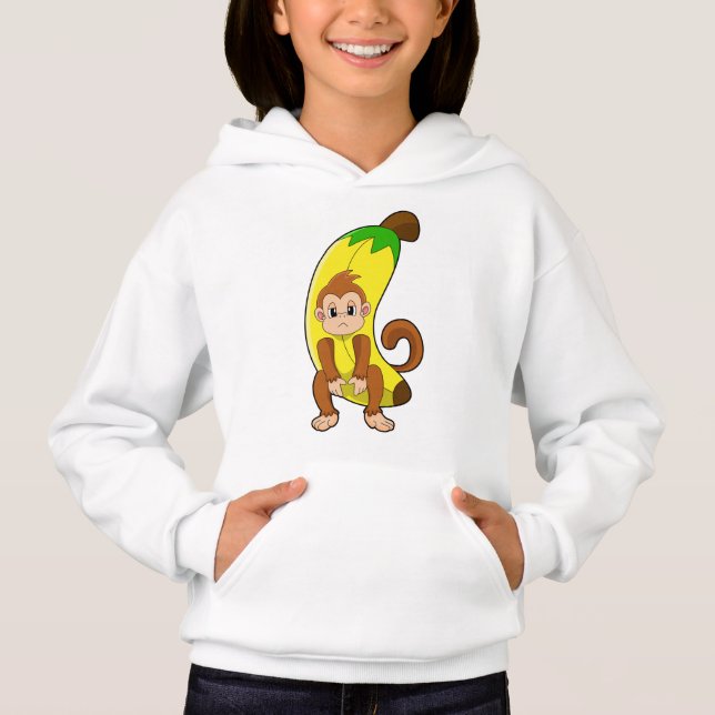 Monkey med Banana T Shirt (Framsida)