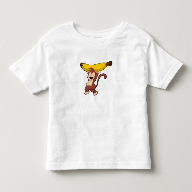 Monkey med Banana T Shirt (Framsida)