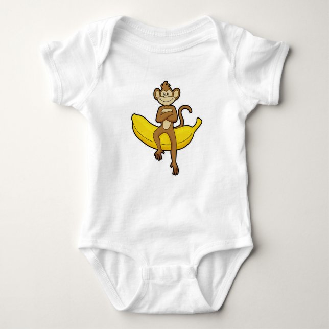 Monkey med Banana T Shirt (Framsida)