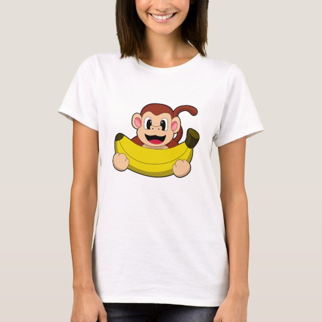 Monkey med Banana T Shirt (Framsida)