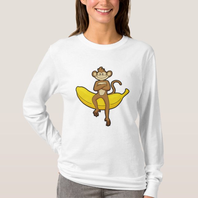 Monkey med Banana T Shirt (Framsida)