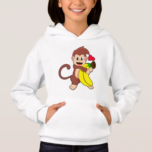 Monkey med Banana T Shirt (Framsida)