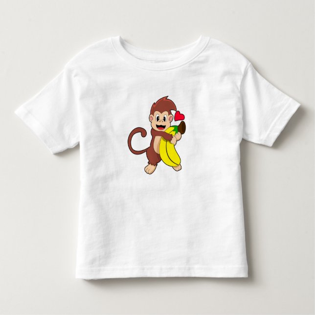 Monkey med Banana T Shirt (Framsida)