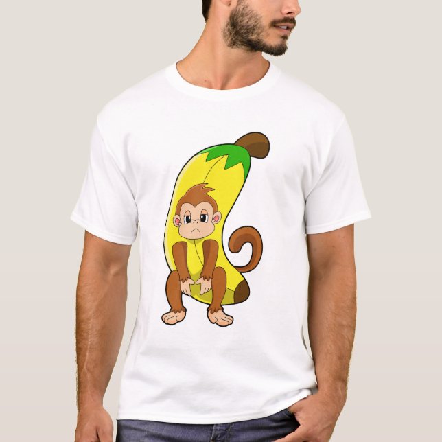 Monkey med Banana T Shirt (Framsida)