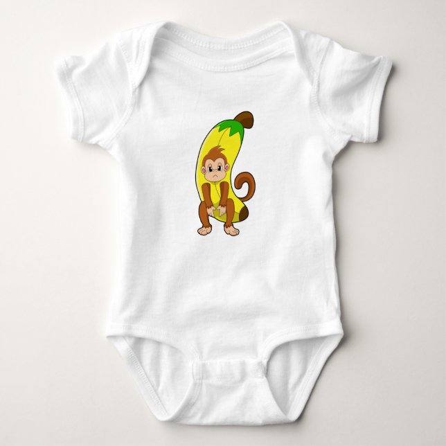 Monkey med Banana T Shirt (Framsida)