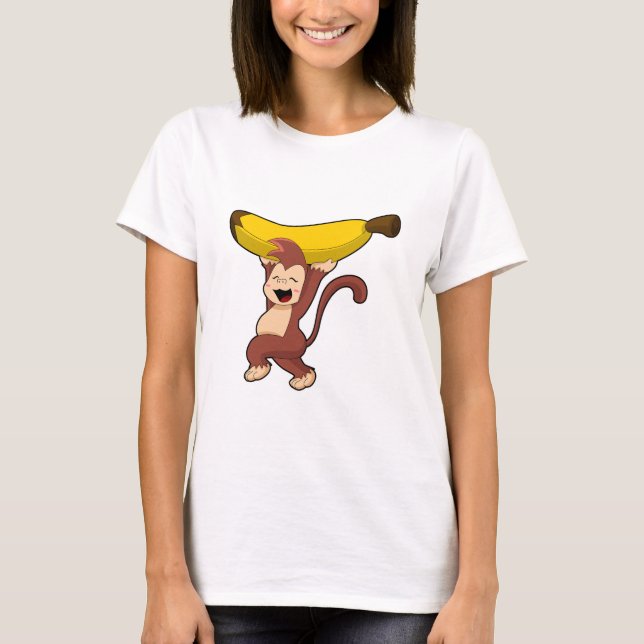 Monkey med Banana T Shirt (Framsida)