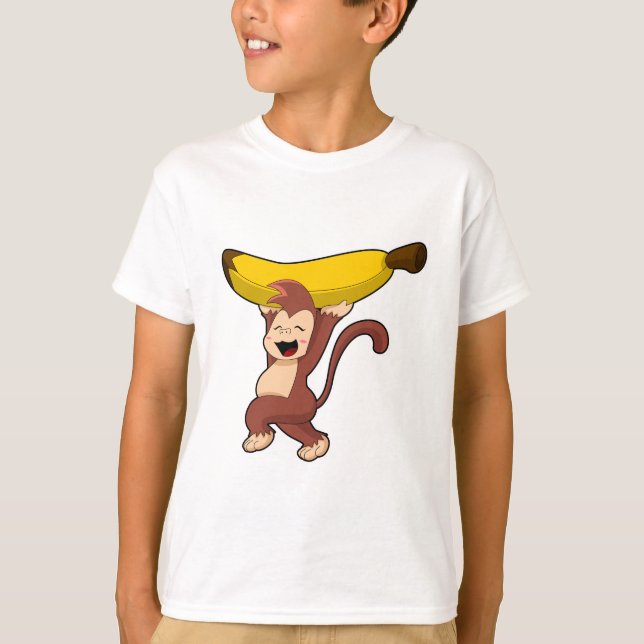 Monkey med Banana T Shirt (Framsida)