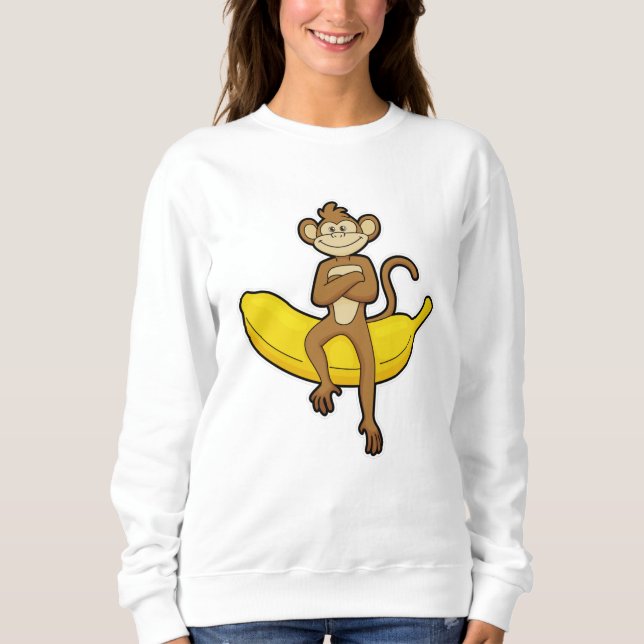 Monkey med Banana T Shirt (Framsida)