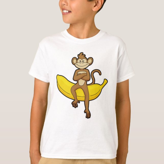 Monkey med Banana T Shirt (Framsida)
