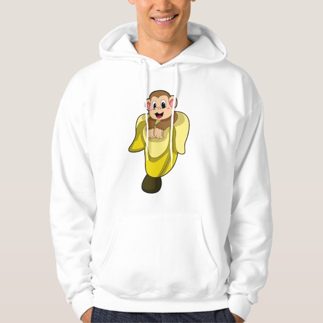 Monkey med bananskal hoodie (Framsida)