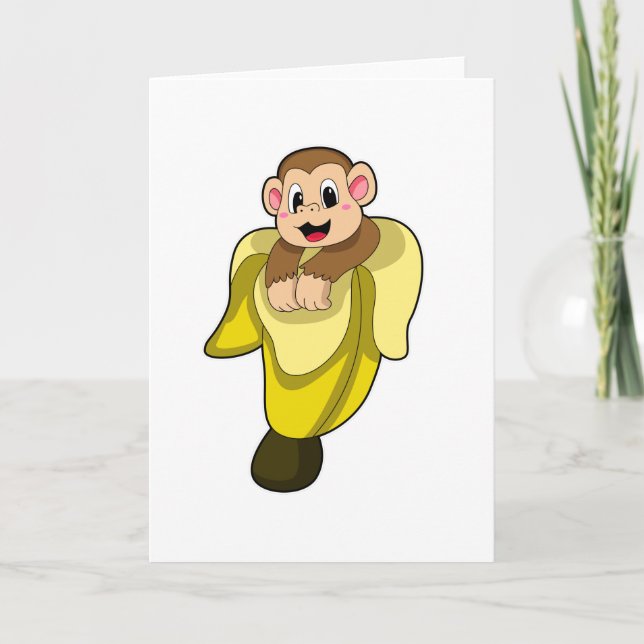 Monkey med bananskal kort (Framsida)