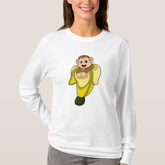 Monkey med bananskal t shirt (Framsida)