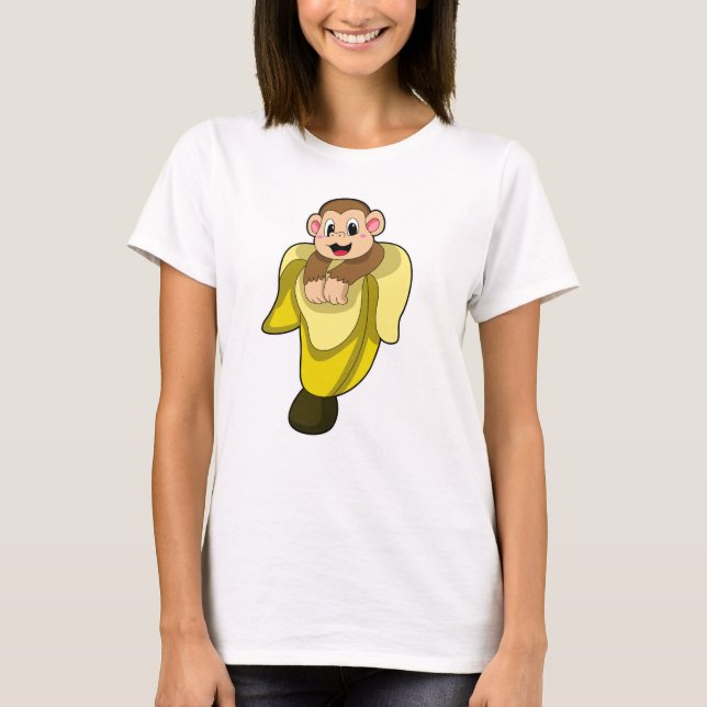 Monkey med bananskal t shirt (Framsida)