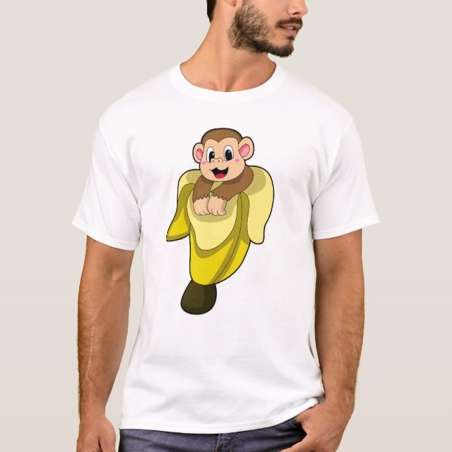 Monkey med bananskal t shirt (Framsida)