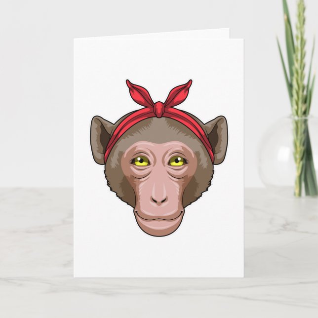 Monkey med Bandana Kort (Framsida)