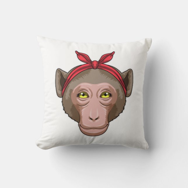 Monkey med Bandana Kudde (Framsida)