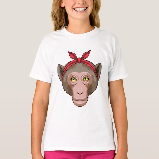 Monkey med Bandana T Shirt (Framsida)