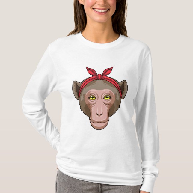 Monkey med Bandana T Shirt (Framsida)