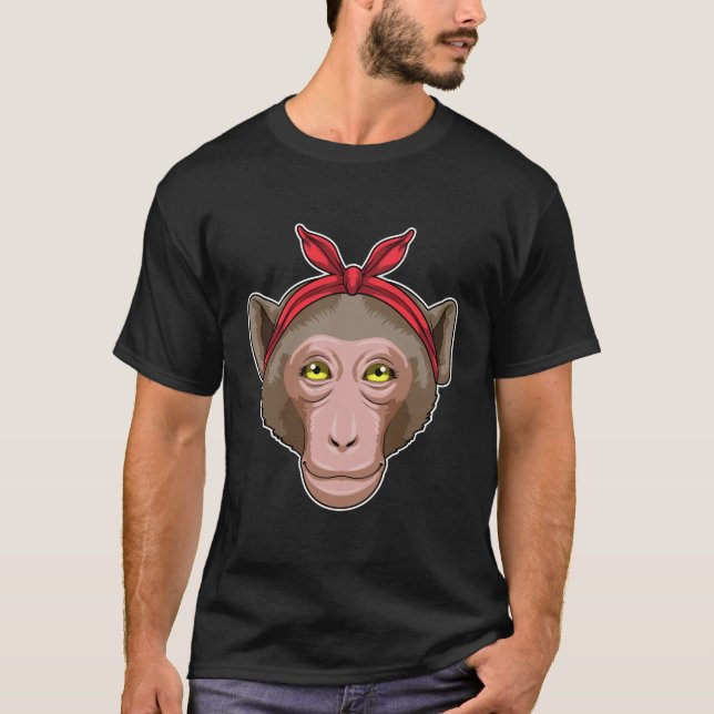 Monkey med Bandana T Shirt (Framsida)