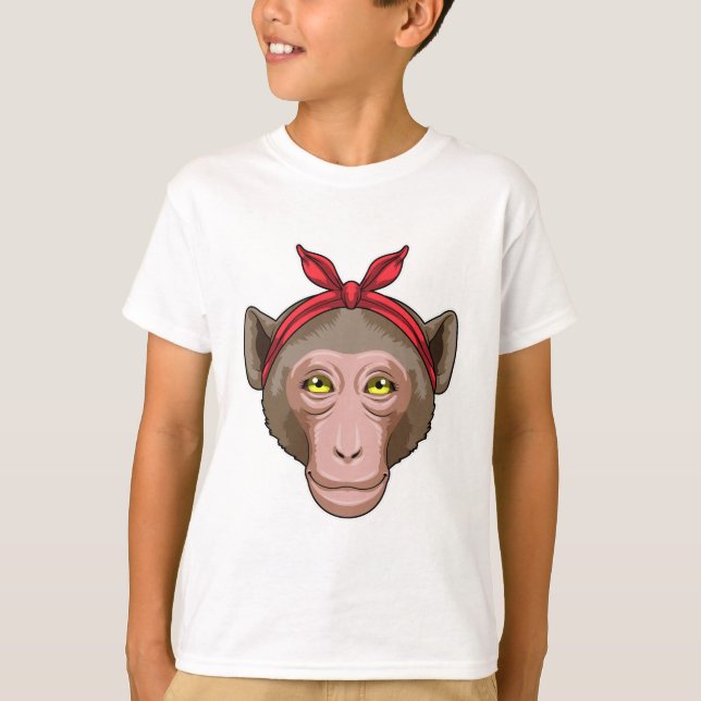 Monkey med Bandana T Shirt (Framsida)