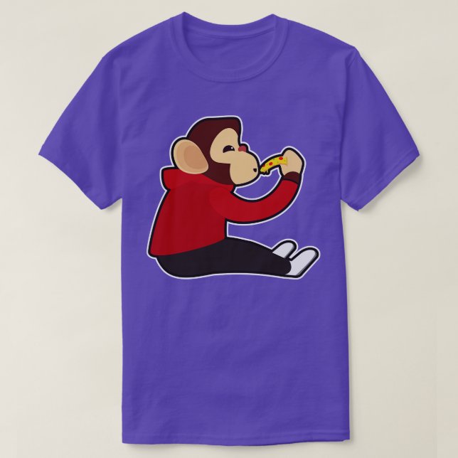 Monkey med Biet i Pizza 2 T Shirt (Design framsida)