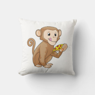 Monkey med Biet i Pizza Kudde