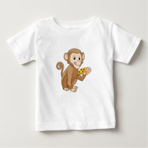 Monkey med Biet i Pizza T Shirt