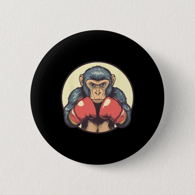 Monkey med boxinghandskar, bestämda knapp (Framsida)